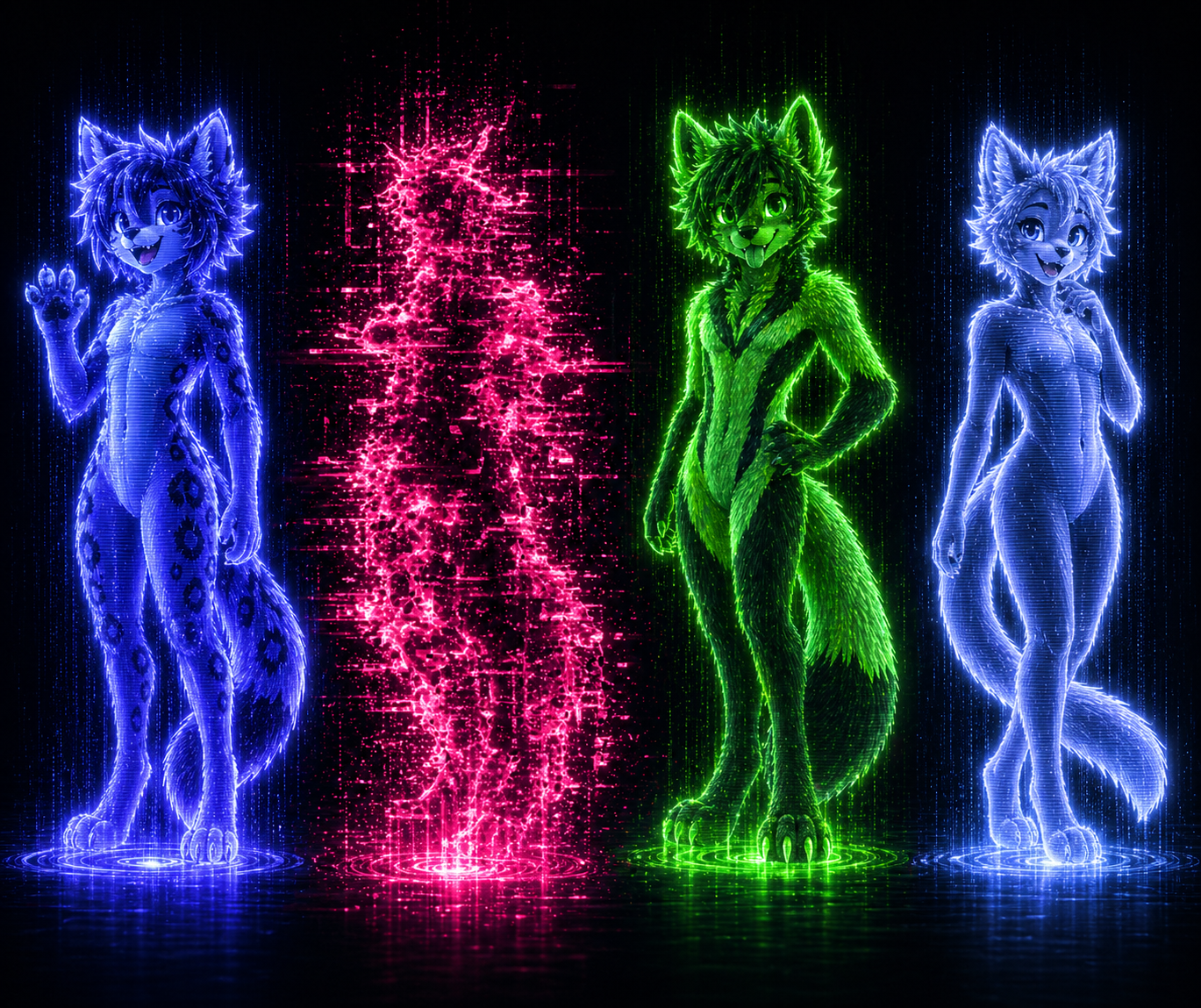 N-Core active frame roster showing Katt, Snep, Bnuy, and Pupr
